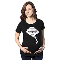 Maternity If These are My Parents I'll Stay in Here T Shirt Funny Pregnancy Tee Funny Graphic Maternity Tee Funny Sarcastic T Shirt Funny Maternity Shirts Black - XL