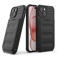 ZIFENGXUAN-Wallet Case for iPhone 15 Pro Max/15 Plus/15 Pro/15, Camera Hole Protective Cpver with Hidden Card Holder, Shockproof Shell Women Men (15 Pro Max,Black)
