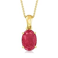 Ross-Simons 5.50 Carat Ruby Pendant Necklace in 18kt Gold Over Sterling. 18 inches