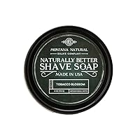 MNSC Tobacco Blossom Artisan Small Batch Shave Soap for a Naturally Better Shave - Smooth Shave, Hypoallergenic, Prevent Nicks, Cuts, and Razor Burn, Handcrafted in USA, All-Natural, Plant-Derived