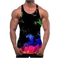 Sleeveless Shirts for Men Stylish 3D Print Tank Top Casual Summer Tops Workout Tanks for Fitness Gym Running