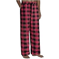 Men's Pajama Bottoms with Pockets Family Pajamas Loose Plaid Unisex Cotton Trousers