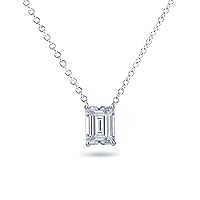 Diamond Wish 1.87 Carat IGI Certified Emerald-Cut Diamond Solitaire Pendant 14k Gold 4-Prong Basket (D-VVS1)
