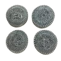 4 Scourer Steel Wire Mesh Ball Pads Kitchen Scrub Cleaning Pan Cleaner Scouring Stainless Steel Scouring Curled Flat Wire Cleans Caked On & Baked On Mess Kitchen Cleaning Household Scrubbers Scrubbing