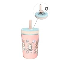 Disney Princess Kelso Toddler Cups For Travel or At Home, 12oz Vacuum Insulated Stainless Steel Sippy Cup With Leak-Proof Design For Kids (Ariel, Belle, Cinderella, Mulan, Tiana)