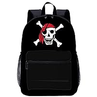 Laughing Pirate Skull Travel Laptop Backpack Lightweight 17 Inch Casual Daypack Shoulder Bag for Men Women