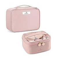 Pocmimut Small Clear Makeup Bag,Travel Makeup Bag - Cosmetic Bags for Women Large Make Up Bag Organizer（Pink）