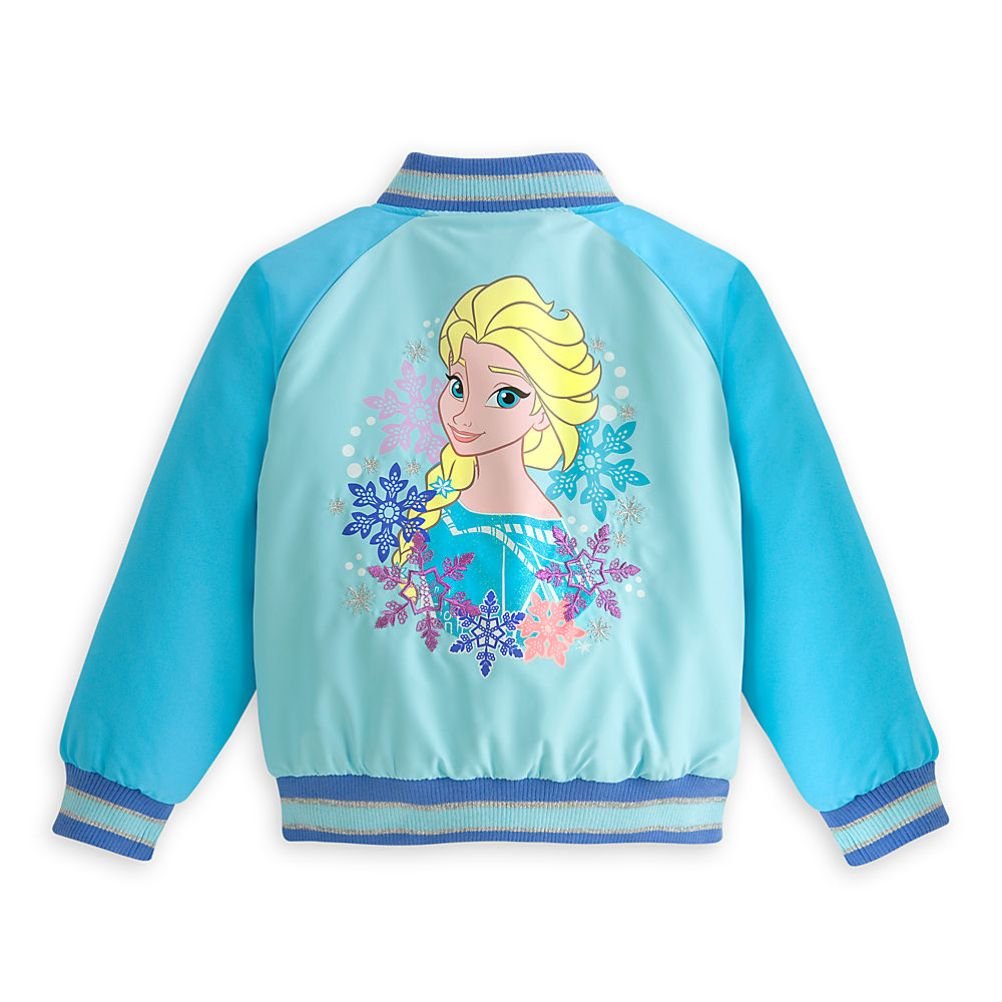 Disney Store Frozen Elsa Olaf Girl Varsity Jacket Size 7/8