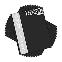 Mat Board Center, 10-Pack 16x20 Black Uncut Mat Boards/Backing Boards for Crafts, Frames, Photos, and More