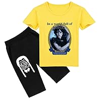 Wednesday Addams Short Sleeve Tee Shirt and Shorts-Graphic Crew Neck Tops Pullover T Shirt for Boy Girls