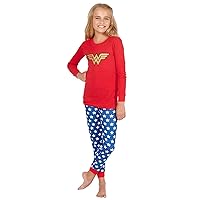 INTIMO Girls' Wonder Woman Glitter Logo Pajama Set (BG-10)