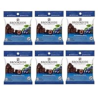 BROOKSIDE Acai and Blueberry Flavored Chewy Center, Gluten Free Snacking Chocolate Bag, 2.6 oz 6 Count