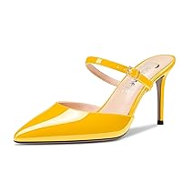 Castamere Women Stiletto High Heel Pointed Toe Slip-on Slingback Sandals Wedding Dress 3.3 Inches Heels Shoes