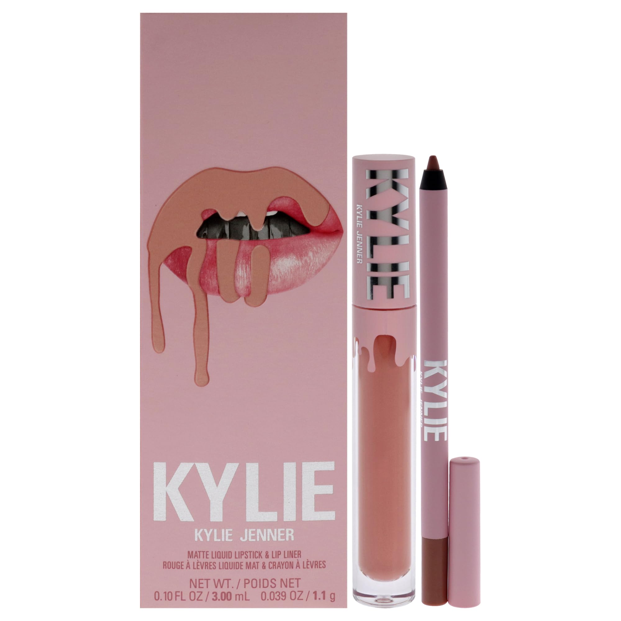 Kylie Cosmetics Matte Lip Kit - 700 Bare for Women - 2 Pc 0.10oz Matte Liquid Lipstick, 0.03oz Lip Liner