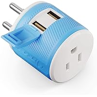 Thailand Travel Plug Adapter with Dual USB - USA Input - Type O (U2U-18), Will Work with Cell Phones, Camera, Laptop, Tablets, iPad, iPhone and More