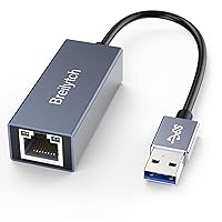 USB to Ethernet Adapter,Breilytch USB 3.0 to 10/100/1000 Gigabit Ethernet LAN Network Adapter Driver Free Compatible for MacBook, Surface Pro, Notebook PC with Windows7/8/10, XP, Mac/Linux,Vista