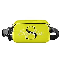Custom Bright Yellow Fanny Pack for Women Men Personalizied Belt Bag Crossbody Waist Pouch Waterproof Everywhere Purse Fashion Sling Bag for Running Jogging