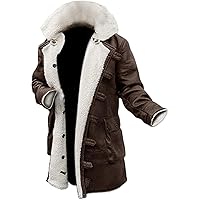 Mens Lambskin Faux Shearling Lining Coat - BANE VEST ADULT MEN FAUX LEATHER - Bane Faux Fur Leather Coat