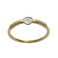 14K Gold Vermeil Tiny Minimalist Wedding Band Diamond Polki Ring, Engagement Band Ring, 925 sterling silver handmade ring