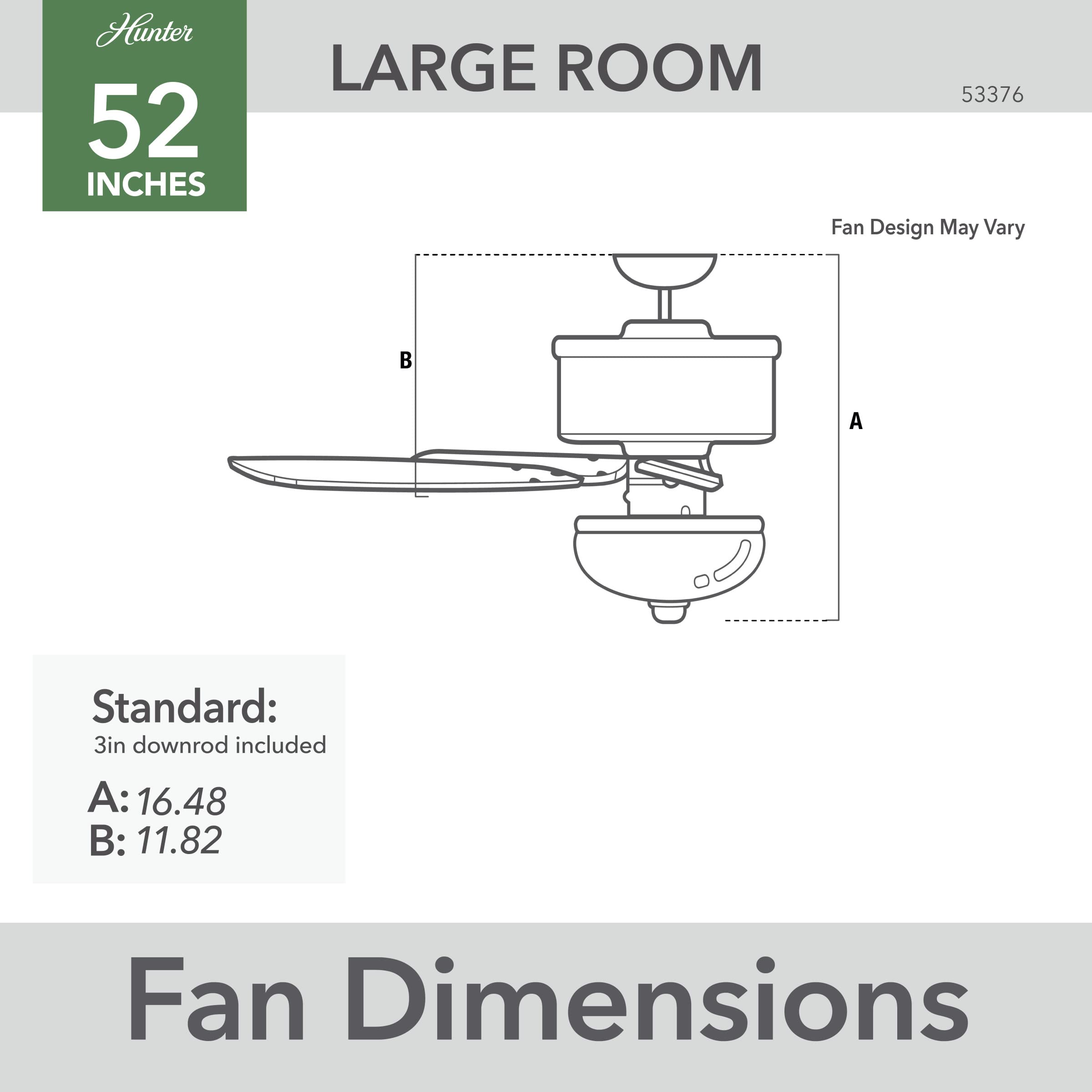 Hunter Kenbridge Indoor with LED Light with Pull Chain Control, 52