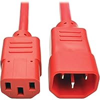 Tripp Lite 6 ft. Heavy Duty Power Extension Cord, C14 to C13, 15A, 14 AWG, Red (P005-006-ARD)