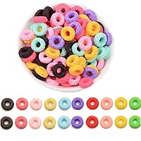 Assorted 30Pcs Cute Donut Slime Charms Beads Cookies Dessert Resin Charms Slices Flatback Buttons for Jewelry Making Handicraft Scrapbooking Phone Case Decor (tianquan)