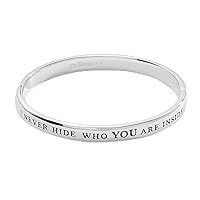 Alex and Ani Dr. Seuss™, Never Hide Who You Are Inside Hinge Cuff, Shiny Silver Finish, Silver Charm