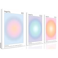 Yolbcdr Aura Angel Numbers Wall Art Framed Colorful Abstract Set of 3 Positive Energy Inspirational Quotes Affirmations Halo Poster Aesthetic Paintings Wall Decor for Bedroom Living Room 16x24in