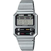 Casio A100 Series Digital Wristwatch, Reproduction Design, Men's, Overseas Model