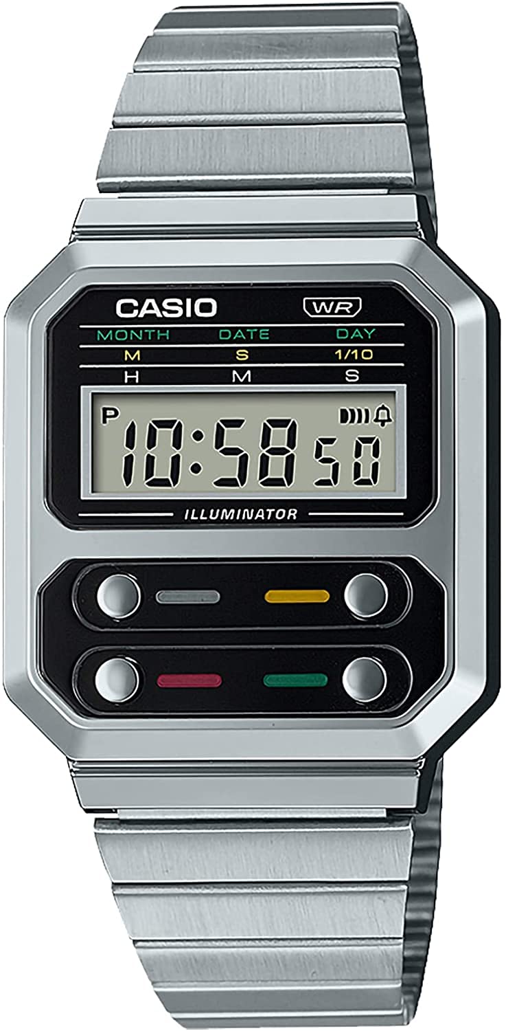 Casio A100 Series Digital Wristwatch, Reproduction Design, Men's, Overseas Model