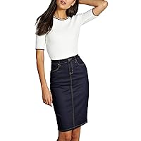 Lexi Womens Super Comfy Stretch Denim Skirt