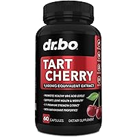 Tart Cherry Extract Capsules Supplement - Purge Uric Acid Flush Cleanse Antioxidant Pills for Rest Support - Tart Cherry Capsules Anthocyanin Supplements Ultra Pure Cherries Vitamins Concentrate Pill