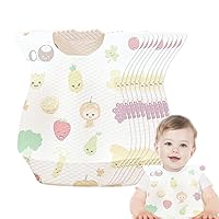 Disposable Bibs MOSHAINE Baby Bib Waterproof with Food Catcher Pocket Suitable for Toddlers,Feeding,Traveling,Outdoor Use