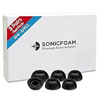 Memory Foam Earbud Tips - Premium Noise Isolation, Replacement Foam Earphone Tips, 3 Pairs for in Ear Headphone Earbuds (SF4, S/M/L, Black, Tester Pack)
