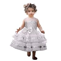 5 Month Old Baby Girl Dress Dress Tulle Girls Gown Paillette Wedding Bowknot Party Kids Girls Dress&Skirt Pleated Short