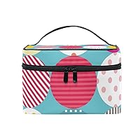 Cosmetic Bag Cute Colorful Circle With Polka Dot Women Makeup Case Travel Storage Organizer