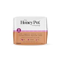The Honey Pot Company – Herbal Daytime Incontinence Pads with Wings. Infused w/Essential Oils for Cooling Effect, Organic Cotton Cover, and Ultra-Absorbent Pulp Core – 16ct.