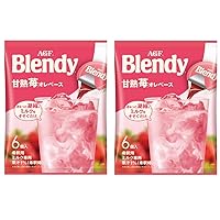 Blendy Strawberry Ore Base Japanese Diluted Beverage 6 Pieces x 2 Bags with MAIKO Sticker Pio big bazar