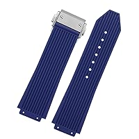 For Hublot BIG BANG Black Blue white Silicone Rubber Strap With men Butterfly Buckle Watchband Accessories 26 * 19mm