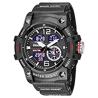 Gosasa Men Large Dial Digital Sport Watch Military Watch LED Backlight Waterproof Electronic Watch for Men