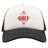 Daddy's Golf Buddy Half Mesh Trucker Cap Baseball Hat Snapback Schwarz, Schwarz , Einheitsgröße