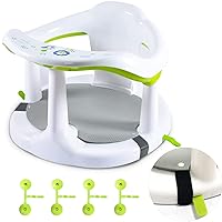 CAM2 Baby Bath Seat Non-Slip Infants Bath tub Chair with Suction Cups for Stability, Newborn Gift, 6-18 Months (White)