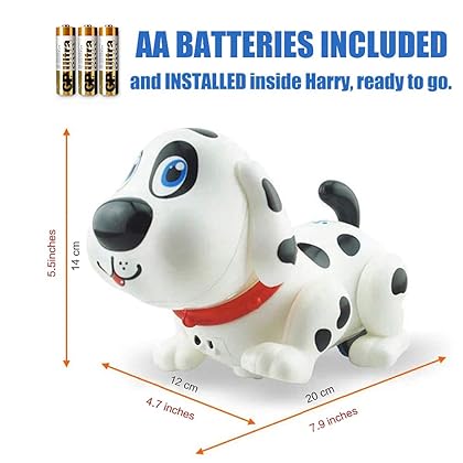 WEofferwhatYOUwant Electronic Pet Dog - Original Batteries Included Interactive Puppy Robot Helen Responds to Touch, Walking, Chasing and Fun Activities (Dog Harry)
