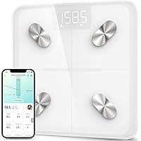 Smart Scale for Body Weight and Fat Percentage, Digital Bathroom Accurate Weighing Machine for People's BMI Muscle, Bluetooth Electronic Body Composition Monitor Syncs with App, 400lb, White