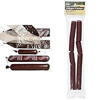 LEM Products Mahogany Fibrous Casings, 2 ½ Inches x 20 Inches, Non-Edible Sausage Casings & Products Mahogany Smoked Collagen Casings, 19mm, Edible Sausage Casings, Stuffs Approximately 16