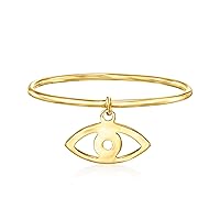 RS Pure by Ross-Simons Italian 14kt Yellow Gold Evil Eye Charm Ring