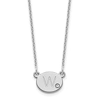 Jewels By Lux 14k Initial Oval with Diamond Cable Chain Necklace (Length 18 in)