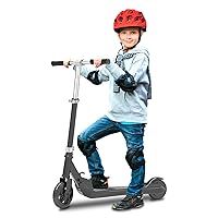 Electric Scooter for Kids Ages 4-10, Up to 6.2Mph & 80 Min Ride Time, Kids Power Scooter with Adjustable Height, Foldable Escooter for Boys Girls