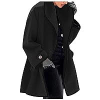 RMXEi jackets for women casual Women's Thick Woolen Cloth Solid Clor Hooded Jacket Windbreaker Cardigan