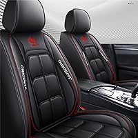 Luxury Car Seat Covers Fit for Wrangler JK Sahara Sport 2004-2019 5-Seats Full Set Leather Automotive Vehicle Cushion Cover, Waterproof Leather Seat Protectors MH82 Black